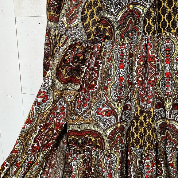 NWOT Boho High Waist Tiered Multicolored Maxi Skirt - Picture 9 of 16